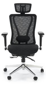 Scaun birou VIXEN, negru/crom, stofa clasica/metal, 68x65x117/125 cm