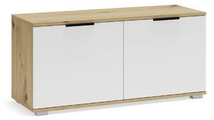 Pantofar CLIF ST-100, stejar artisan/alb, PAL laminat, 100x38x48 cm