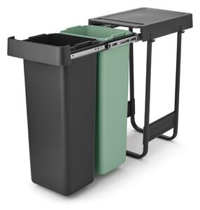 Coș de gunoi verde mentă/gri închis de reciclat/ încorporat din plastic 60 l Sort&Go – Brabantia