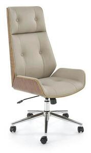 Scaun birou WEBSTER, nuc/bej, piele ecologica/placaj indoit, 60x65x114