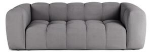 Canapea gri cu tapițerie din catifea 225 cm Cube – Bonami Selection