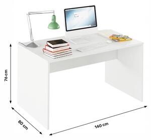 KONDELA Masă de birou, alb, RIOMA TYP 11
