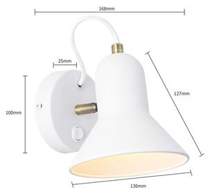 Aplica spot de perete ASTAMA 1xE27/40W/230V alb/alamă