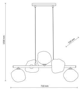 Brilagi - Lustră suspendată pe cablu VULCANO 5xG9/8W/230V auriu/bej fumuriu