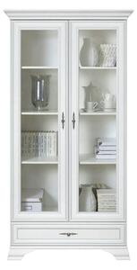 Vitrina IDENTO B, alb, PAL/sticla, 100x41x197 cm