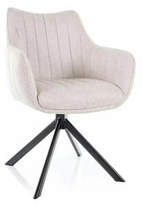 Scaun living rotativ AZALIA, bej deschis/negru, stofa clasica/metal, 6