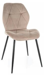 Scaun RICK, bej - Bluvel 40, stofa catifelata/metal, 48x56x86 cm