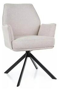Scaun rotativ HUGO, bej deschis/negru, stofa clasica/metal, 58x60x90 c