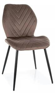 Scaun MIKE, cappuccino - Bluvel 38/negru, stofa catifelata/metal, 48x5