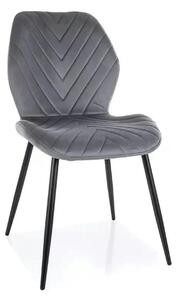 Scaun MIKE, gri - Bluvel 14/negru, stofa catifelata/metal, 48x41x86 cm