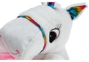 KONDELA Fotoliu tip sac unicorn, alb/roz/amestec de culori, BUFEL