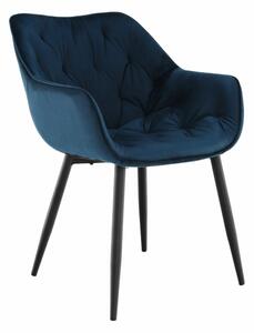 KONDELA Fotoliu de design, material textil Velvet albastru, FEDRIS