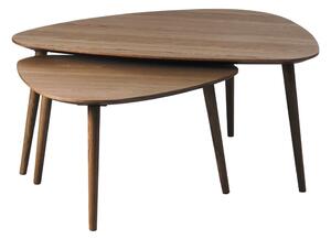 Măsuțe de cafea maro 2 buc. cu aspect de lemn de stejar 70x100 cm Adda – Unique Furniture