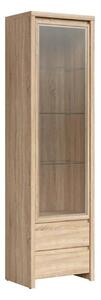 Vitrina KASPIAN, stejar sonoma, PAL/sticla, 56x41x201 cm