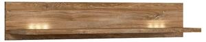 Polita GENT, stejar, PAL, cu iluminare LED, 139x27x25 cm
