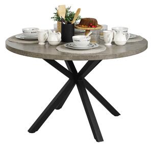 KONDELA Masă de luat masa, gri carbon / negru, diametru 120 cm, MEDOR