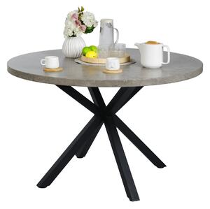 KONDELA Masă de luat masa, gri carbon / negru, diametru 120 cm, MEDOR