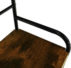 KONDELA Raft pentru pantofi, lemn rustic şi metal negru / MDF, KELAM