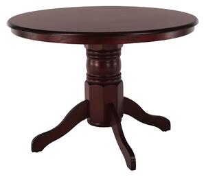KONDELA Masă de luat masa, rotundă, castanie, diametru 106 cm, TABLOS
