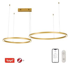 Lustră LED dimabilă Immax NEO 07218L FINO 93W/230V 60/80 cm auriu Tuya + telecomandă
