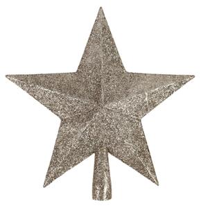 Varf pentru pom de Craciun stea GLIMORA 22 cm, aurie