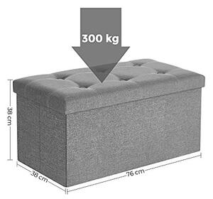 Bancuta hol cufar cu depozitare, Songmics, Gri, 76x38x38 cm