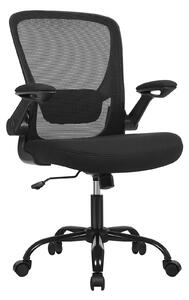 Scaun de birou ERGO cu cotiere rabatabile, max. 120 kg, negru SongmicsHome