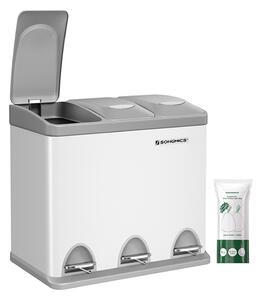 Coș de reciclare SORT 24L (3x8L), gri/alb SongmicsHome
