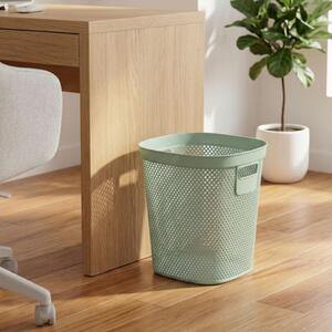 Coș de gunoi 12.5L, din plastic reciclat, model perforat, verde