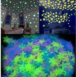 Set 100 stelute fosforescente, lumineaza in intuneric
