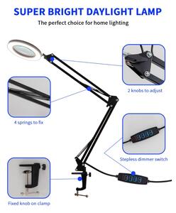 Lampă LED dimabilă de masă cu lupă Brilagi LED/12W/5V 3000/4200/6000K negru