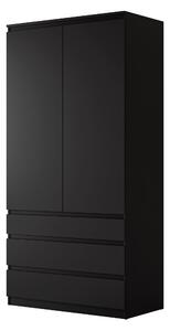 Dulap Comfivo Structor, Negru, 202x100x52cm, 71 kg, Uși dulap: Cu balamale