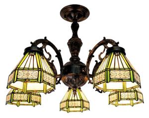 BRILAGI - lustru Tiffany cu vitralii aplicat EMERALD 5xE27/60W/230V diam. 60 cm