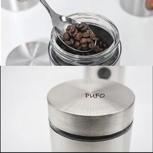 Recipient metalic Pufo Taste pentru zahar, cafea, ceai sau condimente, cu capac, 1.8L