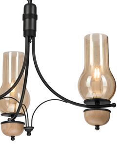 Brilagi - Lustră LED pe lanț COTTAGE 3xE14/40W/230V stejar/negru/bej fumuriu