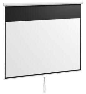 HOMCOM Ecran Proiector, Pânză pentru Proiector cu Fixare pe Perete și Tavan pentru Acasă și Birou, 236.8x8x158 cm, Alb | Aosom Romania