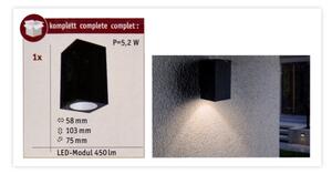 Aplică de exterior Paulmann 94327 LED/3,8W IP44 FLAME 230V antracit