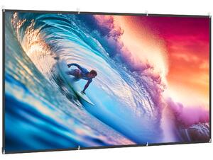 HOMCOM Ecran pentru Proiector 120" 16:9 HD 4K/8K Portabil, Lavabil și Anticută, Alb | Aosom Romania