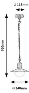 Brilagi - Lampă suspendată de exterior MOLDE 1xE27/60W IP44 bronz/patină
