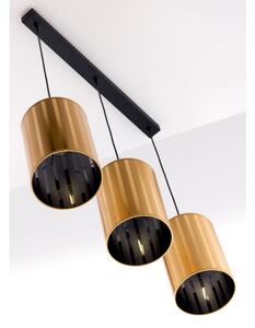 Jupiter 2092 - Lustră suspendată pe cablu CORTINA 3xE27/15W/230V auriu/negru