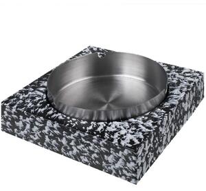 Scrumiera Moderna 2 in 1 Pufo Elegant- Piatra si Metal, Combinatie Eleganta pentru Interior, Exterior, Terasa sau Birou
