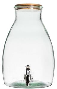 Dozator de bauturi din sticla GUSTA cu capac din lemn 5,5 L