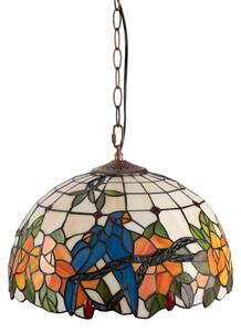 Brilagi - Lustru Tiffany din vitralii JUNGLE, cu lanț, 1x E27/60W/230V, diametru 40 cm