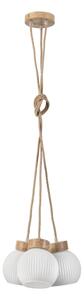 Lustră pe cablu LOOMIS, 3xE27/15W/230V, 130 cm, bej/stejar