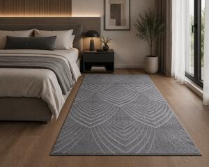 Covor Sufragerie, Model Oksi 38009 608, Dreptunghiular, Gri 200x300