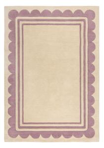 Covor mov/în culoare naturală țesut manual din lână 120x170 cm Lois Scallop – Flair Rugs