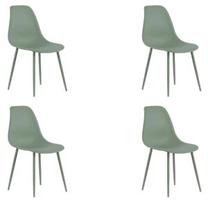 Set 4 scaune din plastic OSAKA, verde salvie