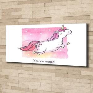 Tablou pe pânză canvas unicorn roz