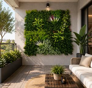 Panou Decorativ Verde Artificial B017 , 100x100 cm