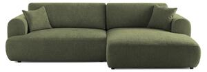 Colțar Extensibil 3 locuri NOA, cu ladă de depozitare, 270x155x80 cm, Verde-Anthology / Dreapta